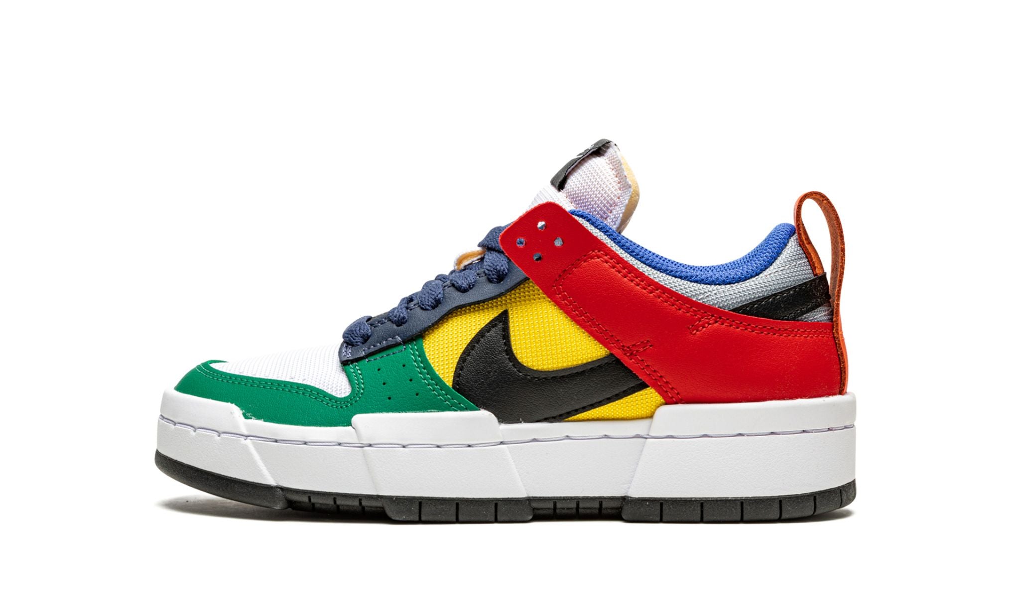 nike dunk low multicolor/white/green