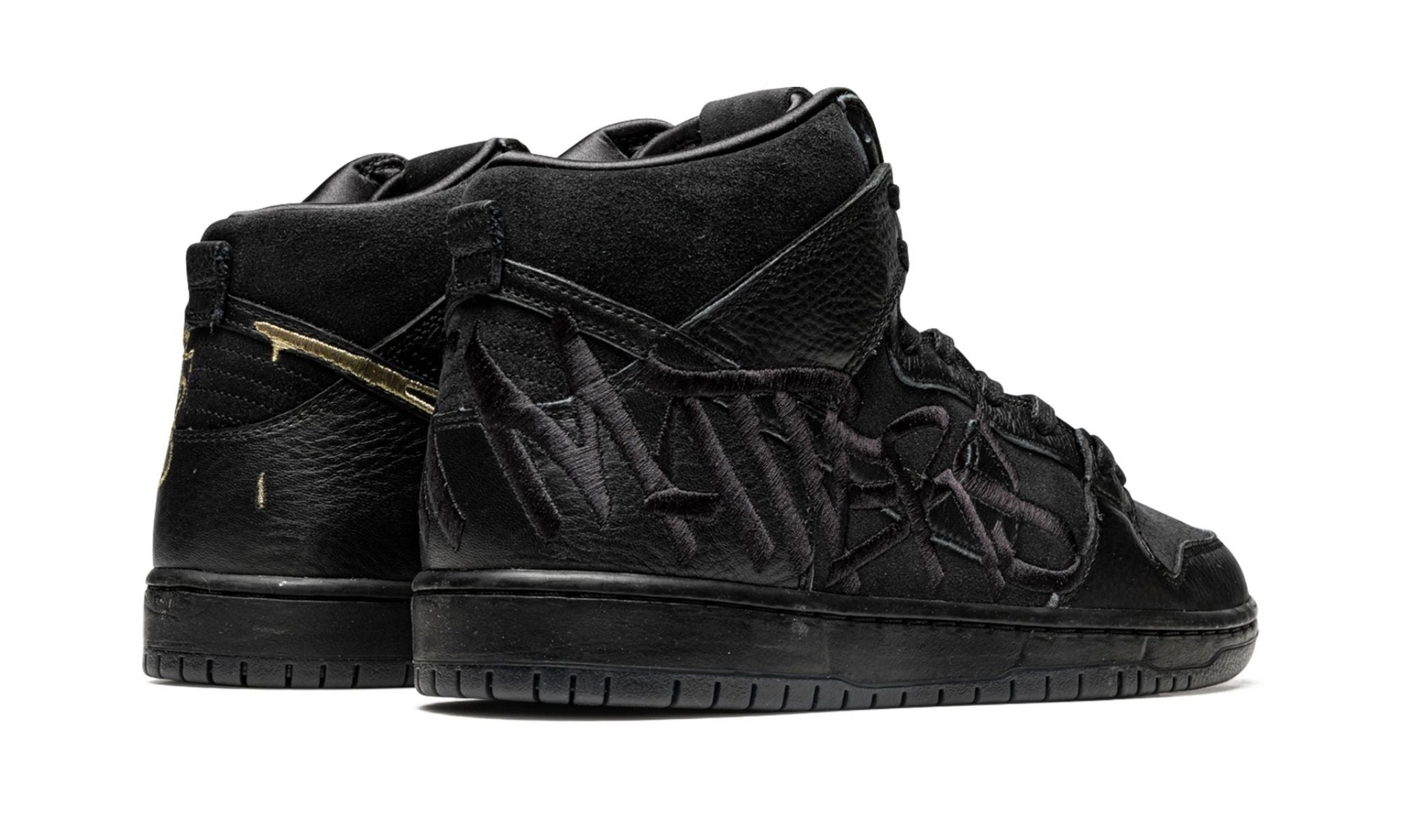 nike dunk high gold black