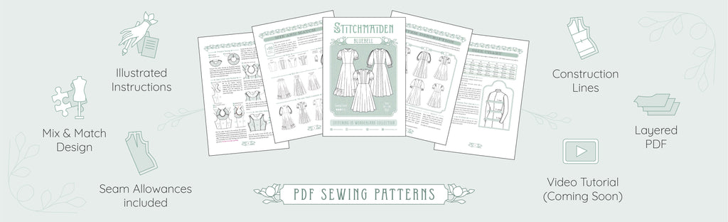 About the Patterns - Overview of the Stitchmaiden Pattern Specifics : Seam Allowances, Layers, Mix&Match Design, Construction Lines and Illustrated Instructions