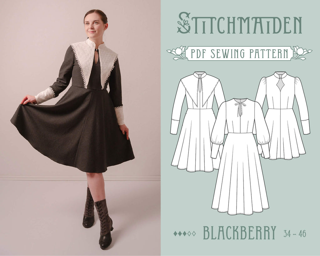 Blackberry dress witch 3 versions pdf sewing pattern