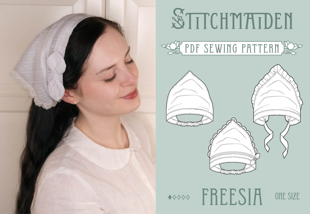 Free instant download sewing pattern headscarf hair accessory 