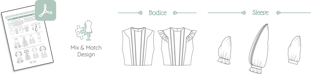 How to use PDF Sewing Patterns - Mix and Match Choose your Design, Create individual style