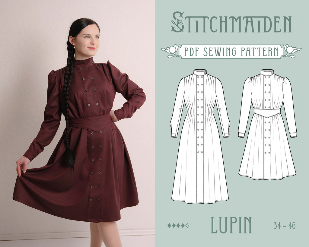 Lupin romantic academia historic vintage sewing pattern