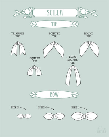 Hair accessory pdf sewing pattern scilla for diy sewing scrunchie and headband