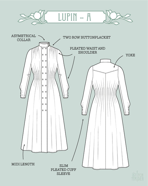 Lupin dress version a dress sewing pattern vintage history