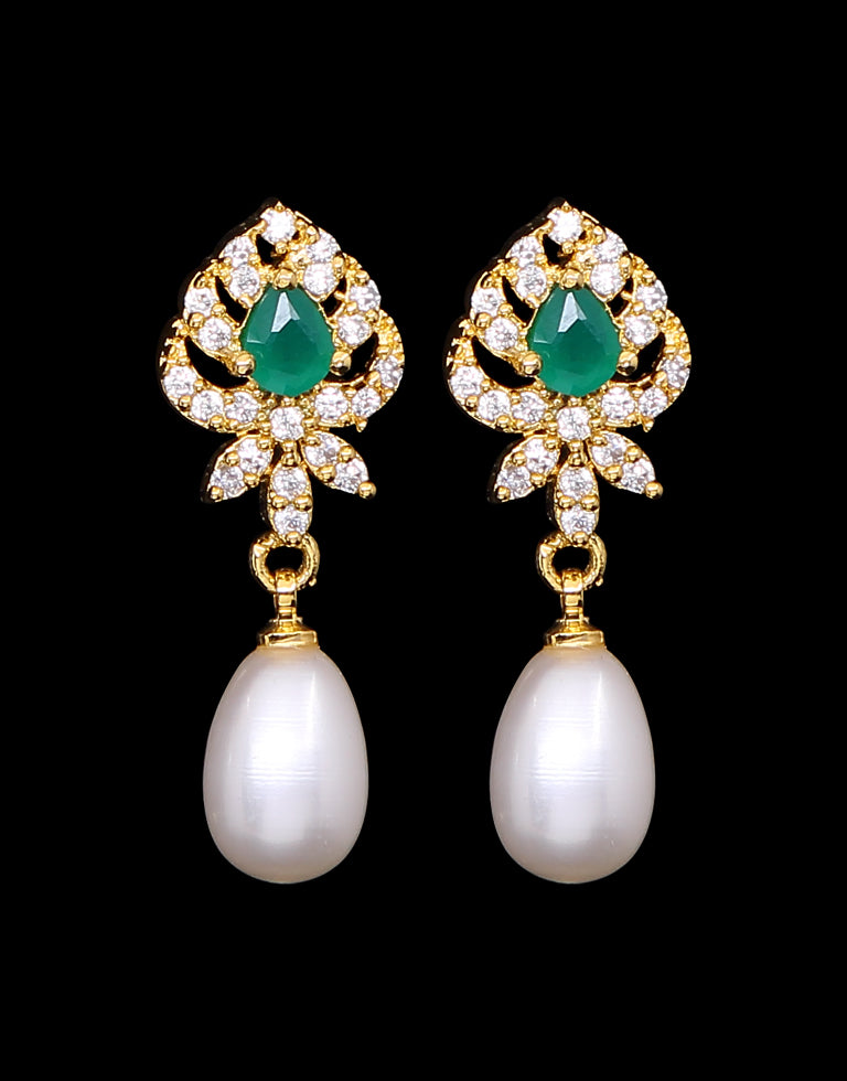 Kumar Jewels White American Diamond Cubic zircons Baguette Stone Jhumka  Earrings at Rs 1999/piece in Jalandhar