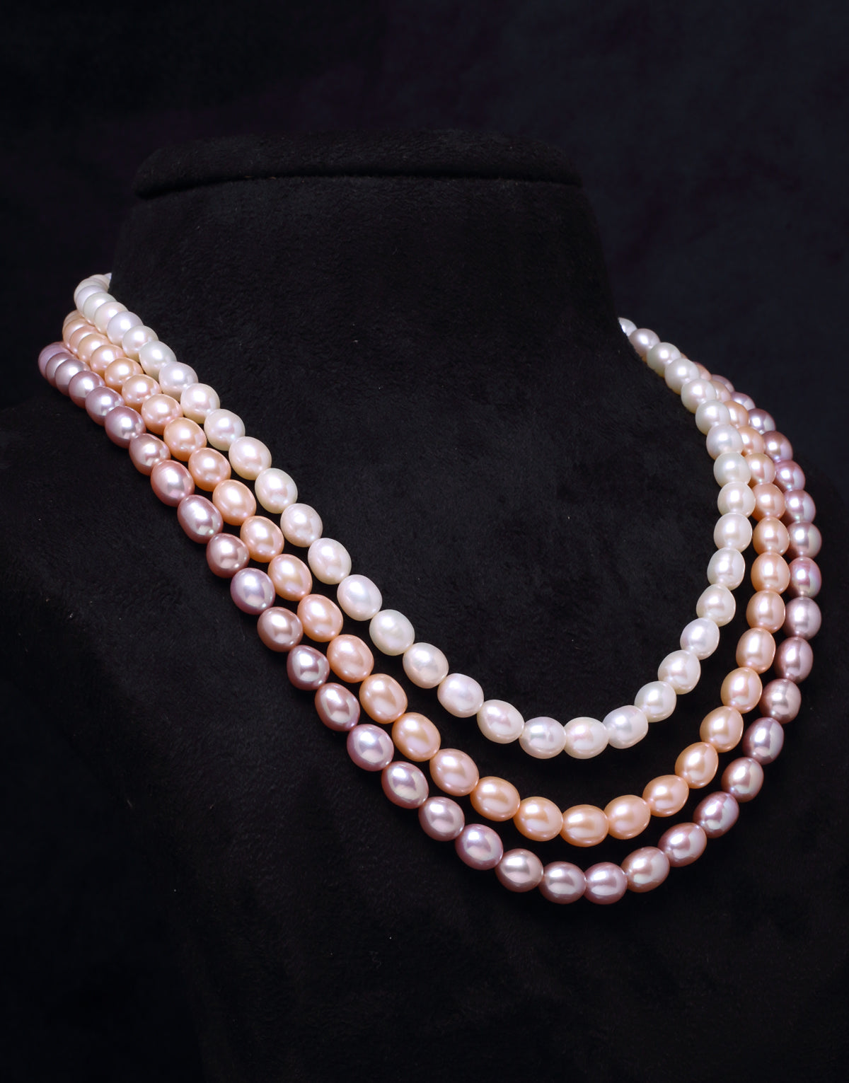 Delightful Lavender Semi-Round Pearl Necklace With Starry Rose Gold Pendant  - Pure Pearls