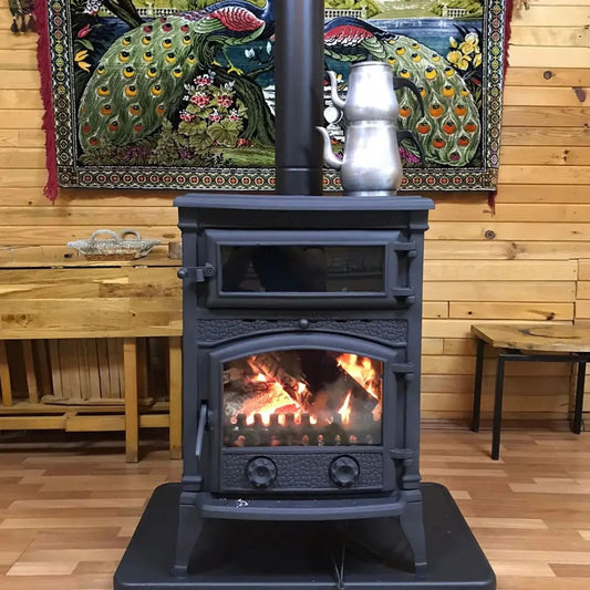 Iron Cast Wood Stove Farmhouse Kitchen Cooking Front Windoved Portable  Tinyhouse Fire Place Stove Home Cast Iron Stove Indoor 167 Lbs-76 Kg 