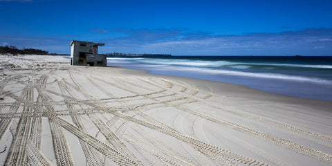 Bribie Island, landmark where 4WD vehicle access is prohibited.