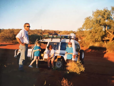 Fam of 4 on a 4WD trip. 