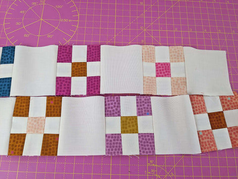 Rows quilting piecing technique