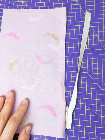 Press zipper right side fabric tutorial