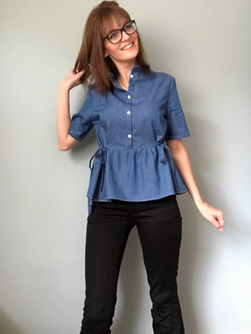 Amanda tester Honeycomb shirt dress sewing pattern