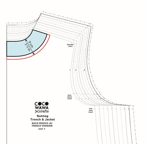 Back facing sewing pattern trench