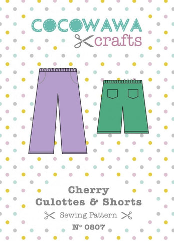 Cherry culottes and short sewing pattern