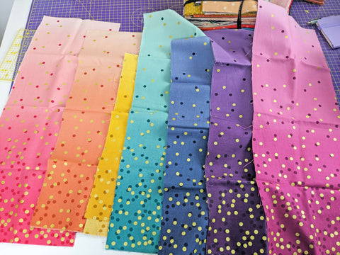 Ombre Galaxy Metallic fabric quilt tutorial