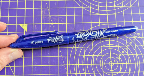 Frixion Pen quilting sewing marking fabric