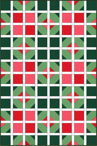 Kona Cotton Christmas Cutting Corners Quilt kit pattern