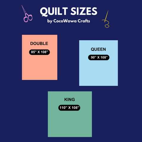 Standard quilt sizes infographic