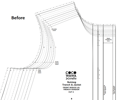 Unaltered bodice Nutmeg Trench Sewing Pattern