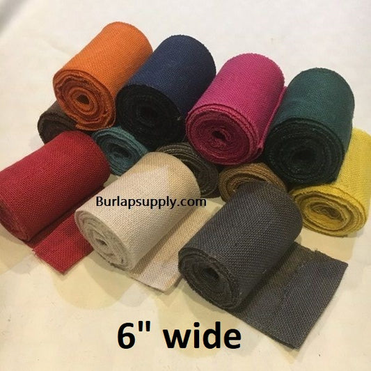 8 inch burlap ribbon - Assorted Colors Green Black Red Natural Ivory