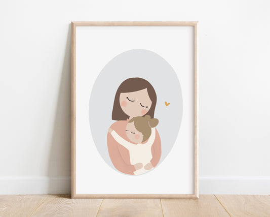 Mother Holding Baby Art Print – Jollie Bluebear