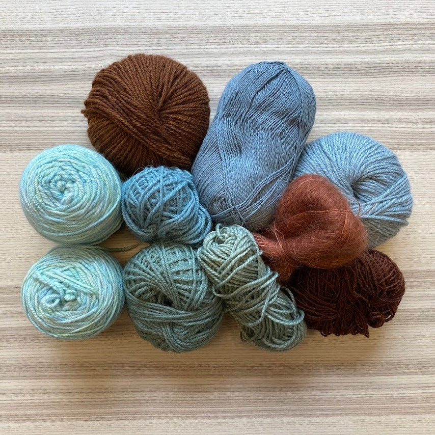 Se Restepakke - Aqua og brun hos Wool Collective