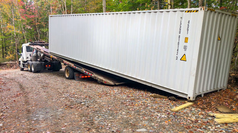 Unloading 40' Shipping Container
