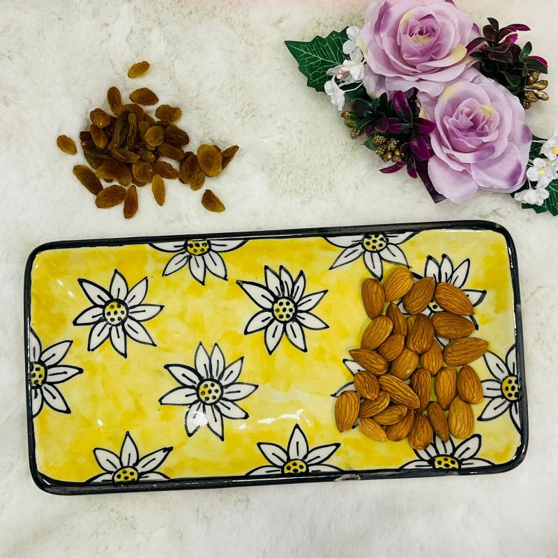 Yellow Spring Ceramic Platter - rusticillusions