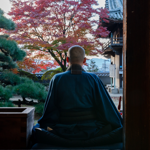 Zen meditation Zen Monk Meditating in the temple Zazen