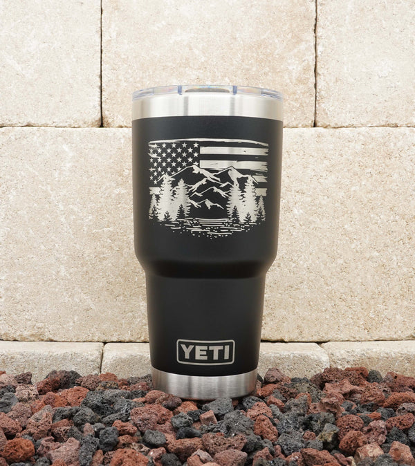 Laser Engraved YETI® or Polar Camel Water Bottle with Hibiscus Flower  Wrap-Around Design