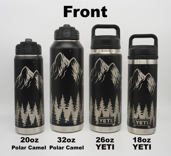 YETI® Water Bottle Thermos Laser Engraved With Toolbox Diamond