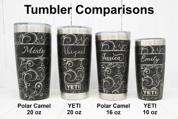 Laser Engraved YETI® or Polar Camel Tumbler Personalized with Name