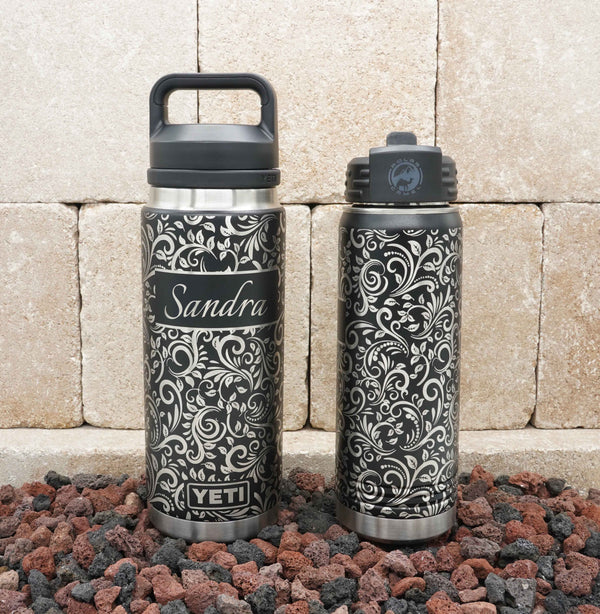 Laser Engraved YETI® or Polar Camel Tumbler Personalized with Monogram