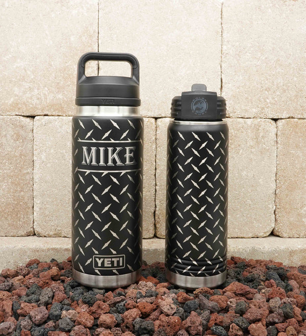 REAL YETI 36 Oz. Laser Engraved White Yeti Rambler Bottle Personalized  Vacuum Insulated YETI With Chug Cap 