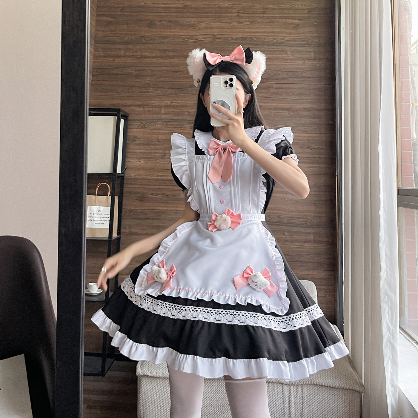 メイド服猫耳カチューシャ2着セット（おまけカチューシャ付き） - コスプレ