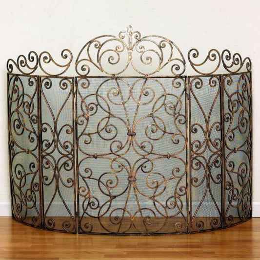 Dropship 3 Panel Fireplace Screen,Wrought Iron Black Fireplace