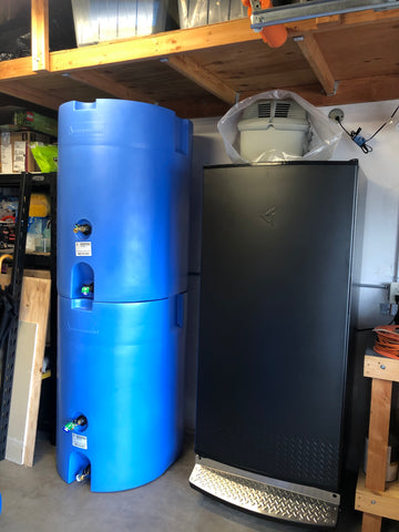 160 Gallon Water Tanks in a garage