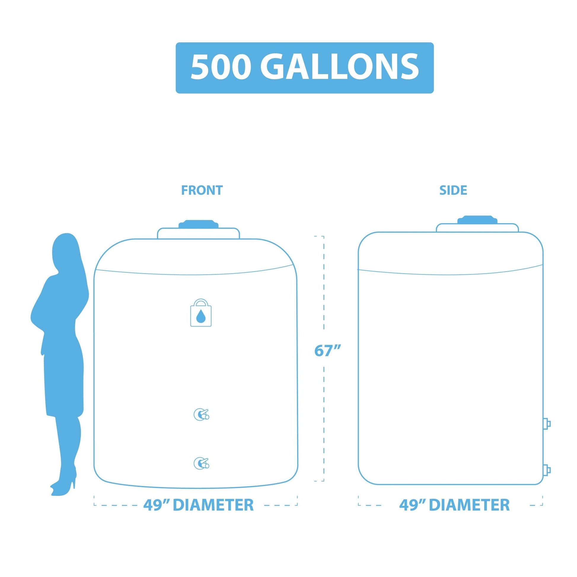 500 Gallon Water Tank | Water Storage Container | Water Supply Tanks