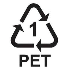 The PET1 Symbole for recycling plastics