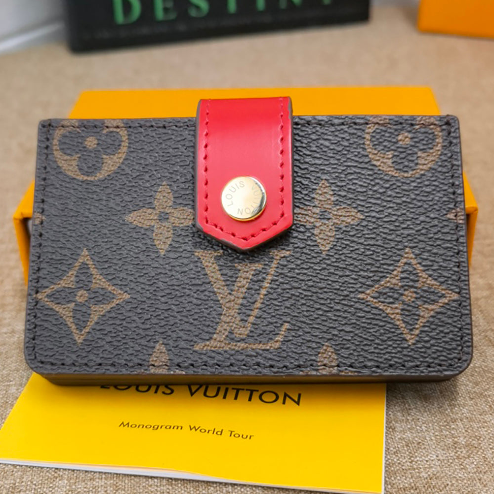 LV Louis vuitton Embossed Letter Logo Women's Men's Flap Wallet Handbag Bag