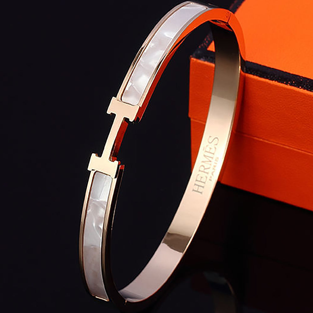 Hermes letter H bracelet with diamond fashion trend bracelet new stainless titanium jewelry