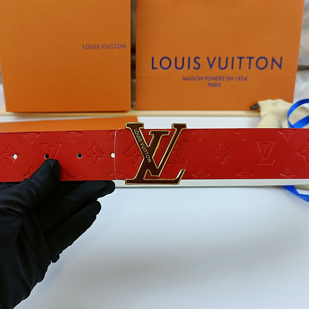 LV Louis vuitton embossed letter logo men's and women's temperament belt