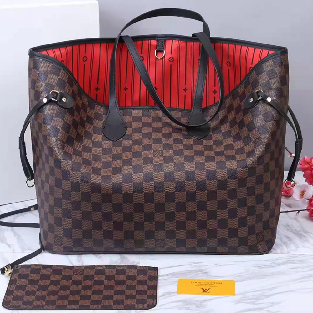 LV Louis Vuitton Hot Sale Letter Print Patchwork Color Two Piece Handbag Shoulder Bag