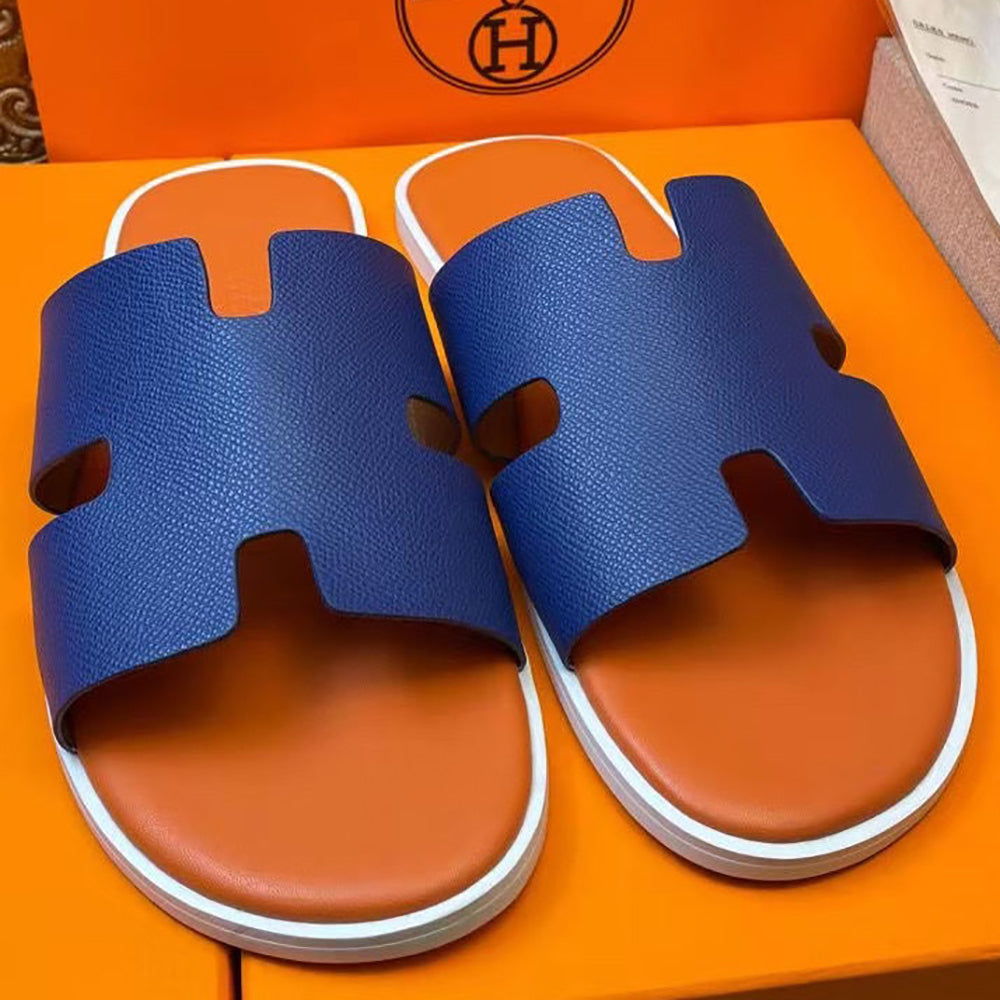 Hermes New Arrangement Color Men's Plus Size Slippers Casual Sandals Shoes