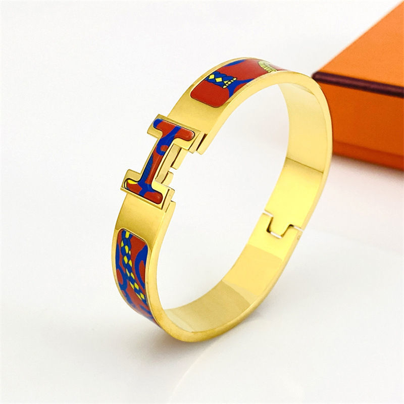 Hermes H letter logo Women's men's love bracelet