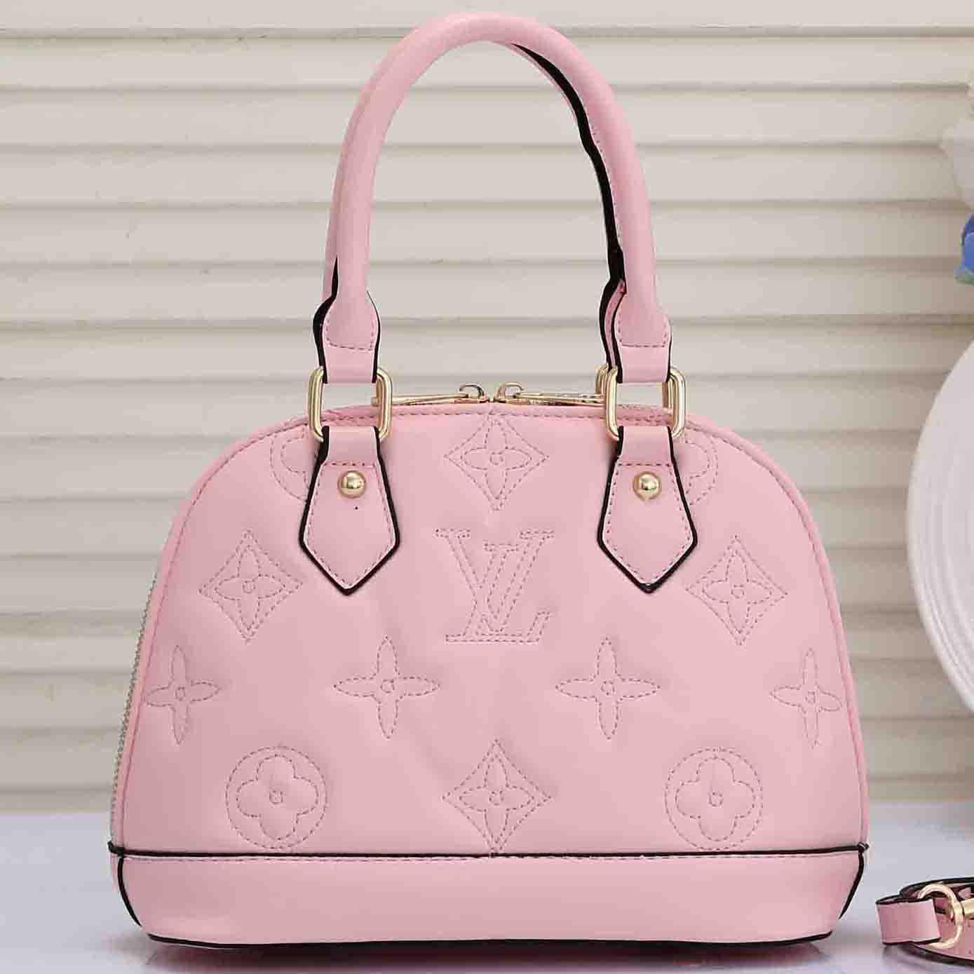 LV Louis vuitton solid color embossed letters women shopping han