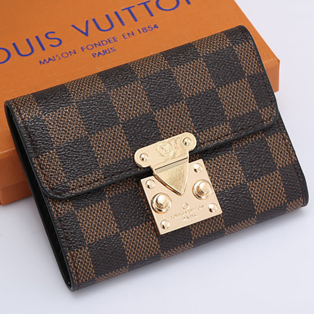 LV Louis vuitton Hot Sale Letter Print Women's Men's Flip Wallet Handbag