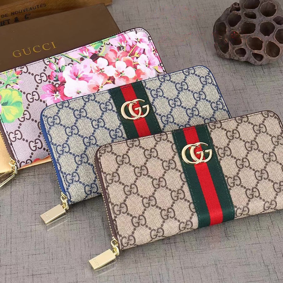 GG new letter print ladies long clutch zipper wallet