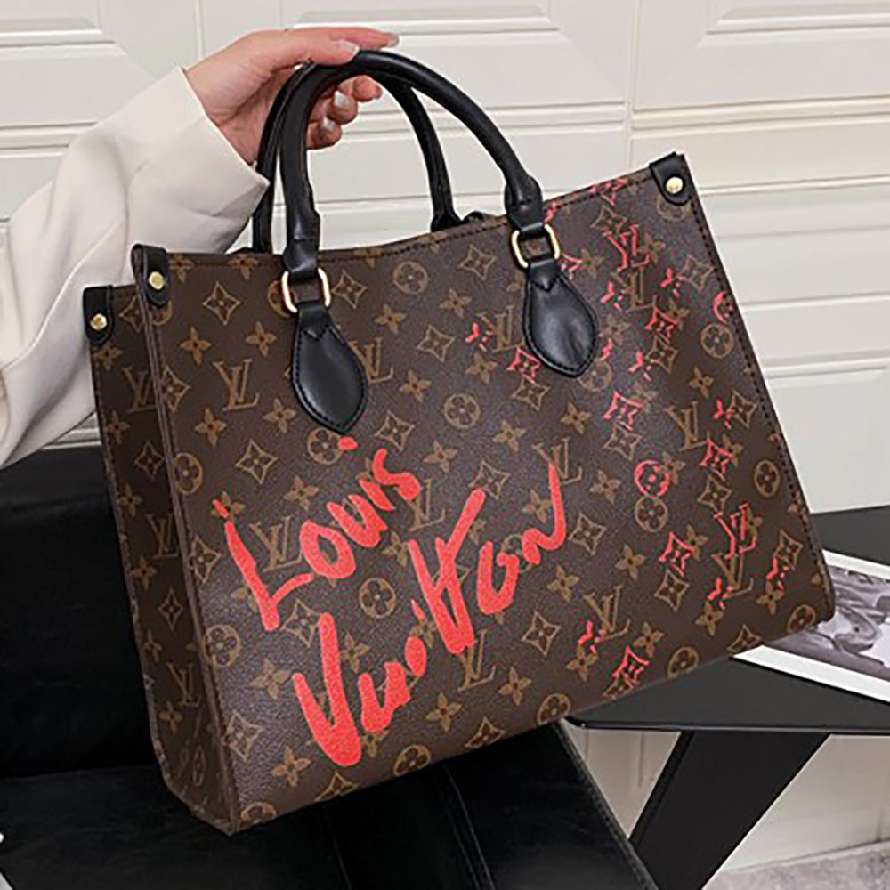 LV Louis Vuitton hot sale letter pattern printing stitching colo